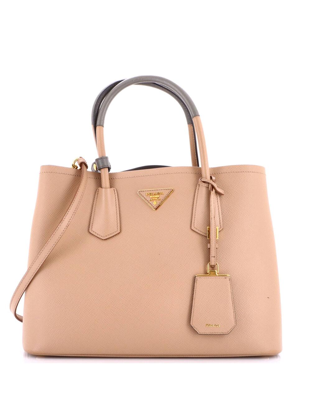 Prada Cuir Double Tote Saffiano Leather #336980P16B - Picture 1 of 8